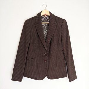 Ellen Tracy Brown Pinstripe Blazer